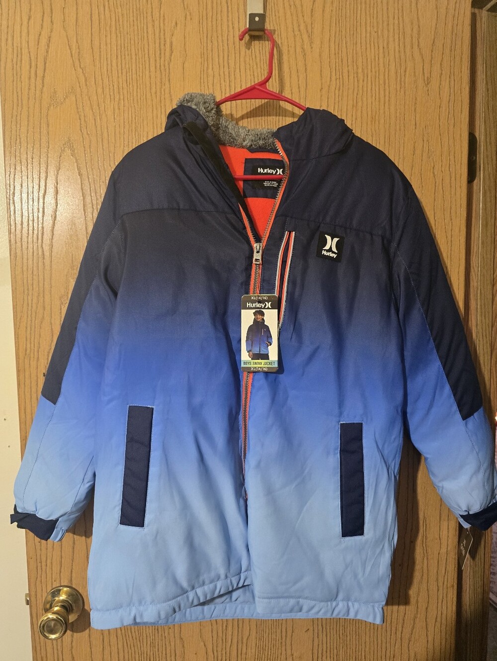 Hurley Boys Ombre Navy to Light Blue Hooded Coat